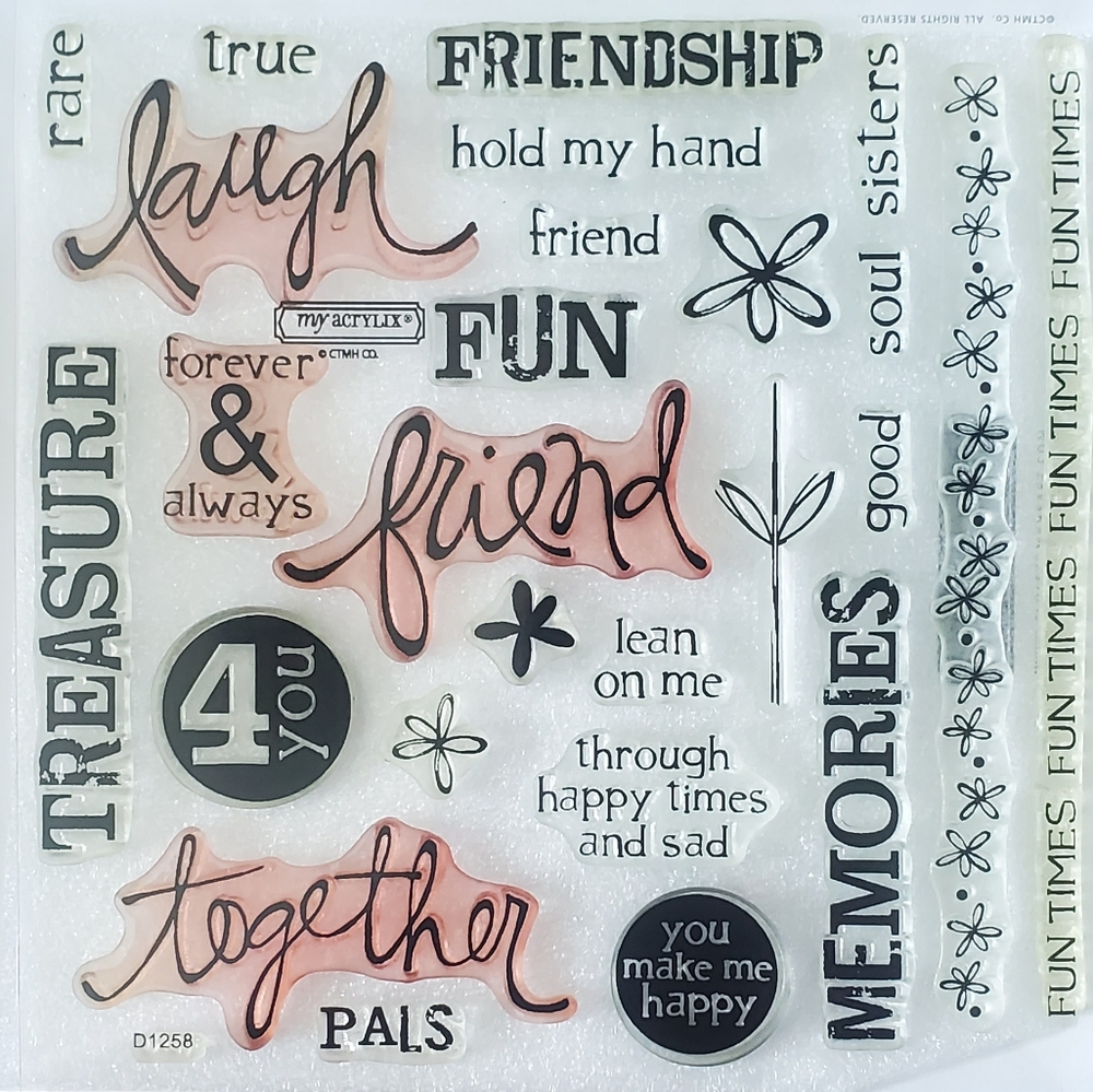 Close To My Heart Friendship Word Puzzle Clear Acrylic Set D1258